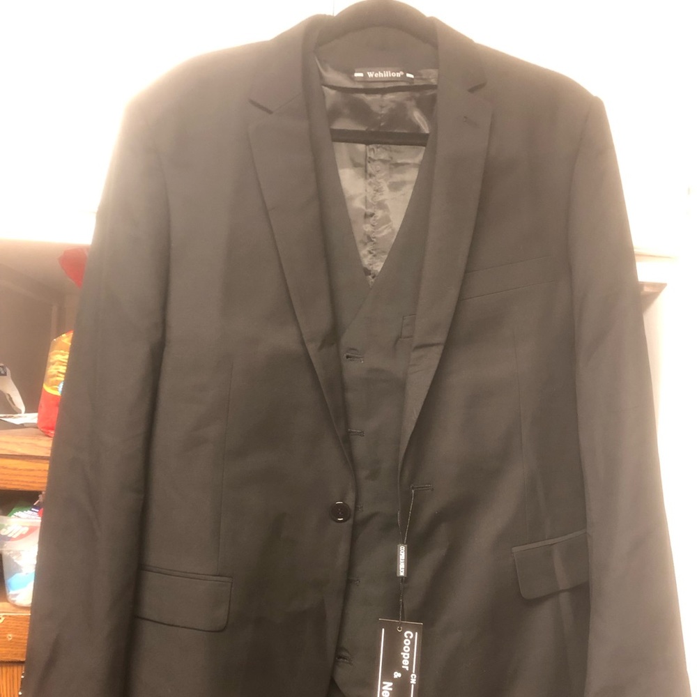 Men’s 3 Piece Suit Cooper And Nelson Wehillion Size L Black